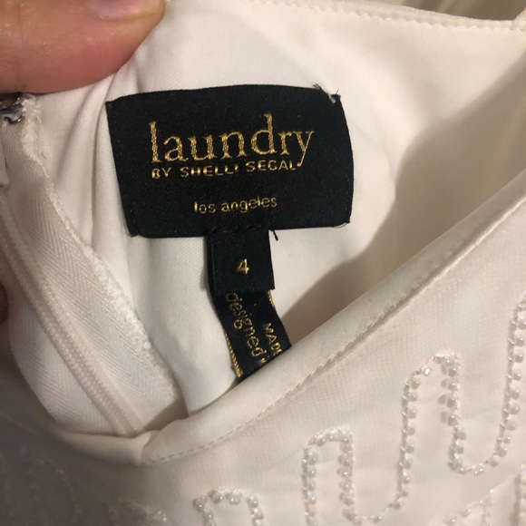 Size 4 white sequin laundry mini dress - Picture 5 of 5